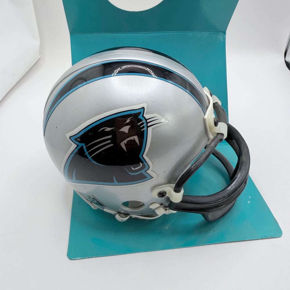 Riddell Carolina Panthers Mini Helmet Vintage NFL Football Collectible OS Silver
